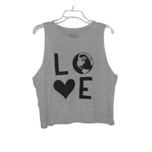Miken Flow Women's Gray "Love  Globe" Tank Top Size XL